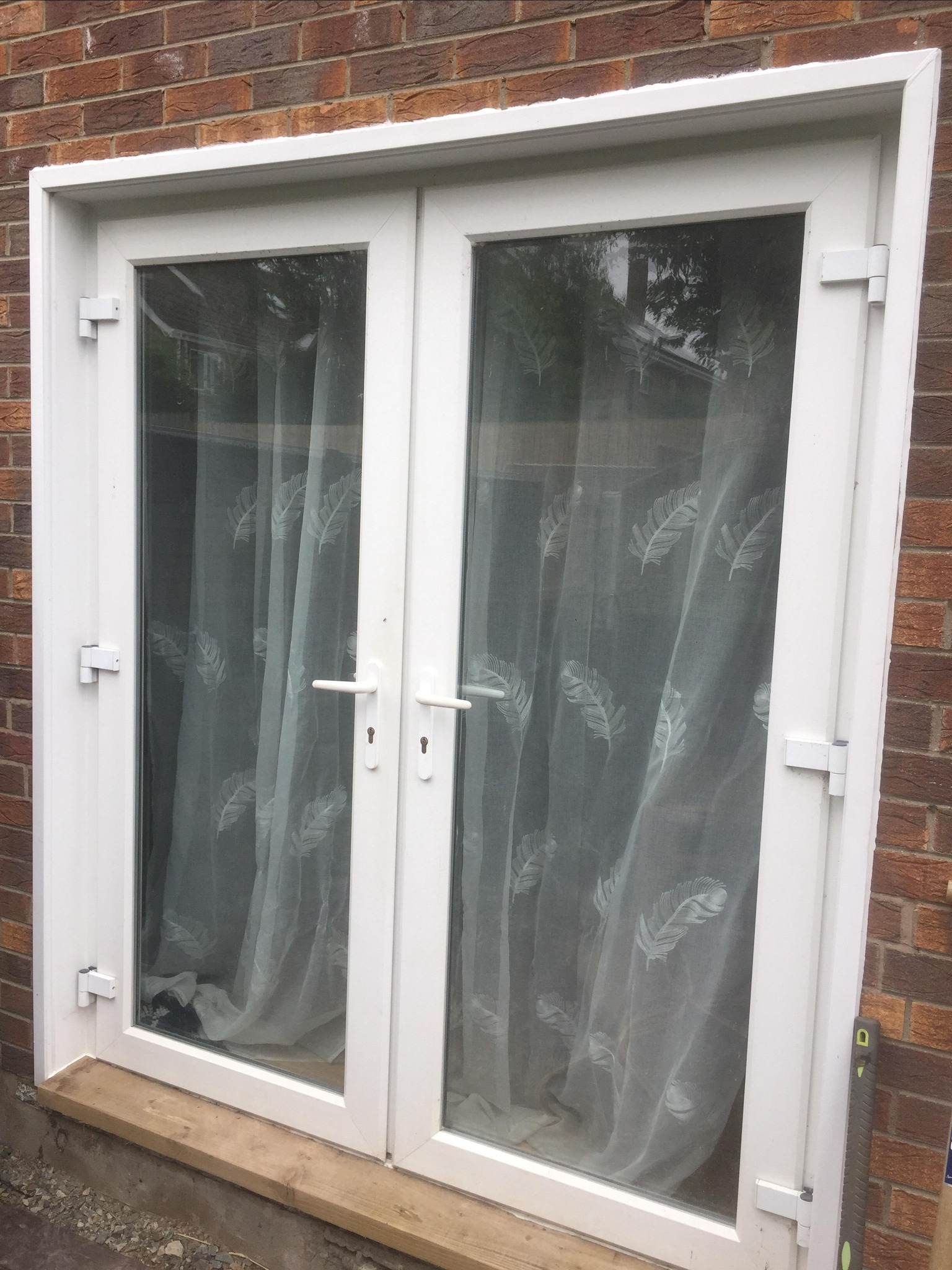 New installed double pvc doors