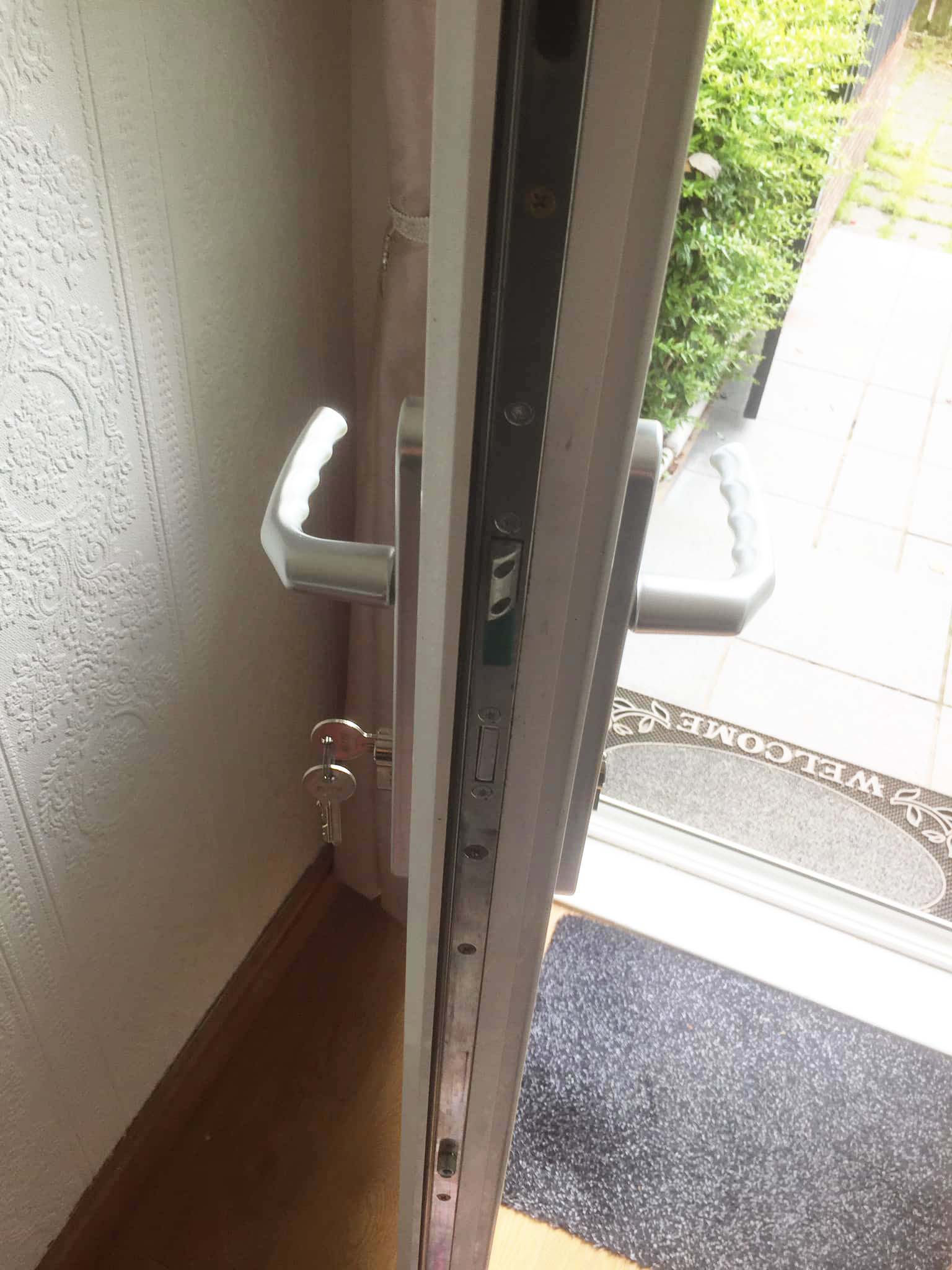 Upvc door lock fixed on front door